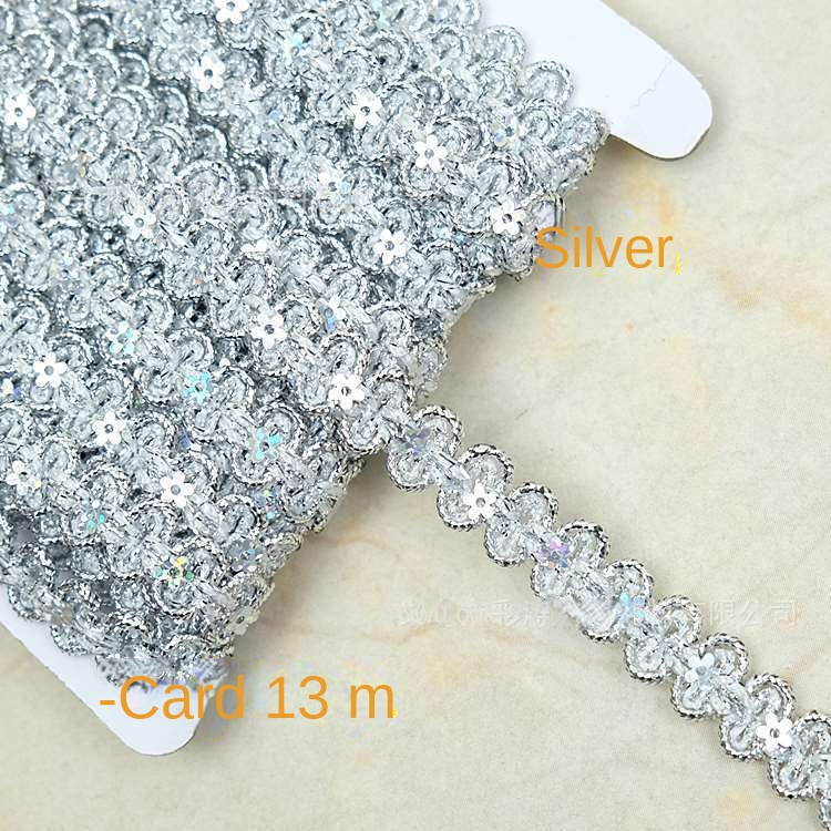 Dải Dây Ren Xoắn Đính Kim Sa 1.2cm Trang Trí Viền Quần Áo