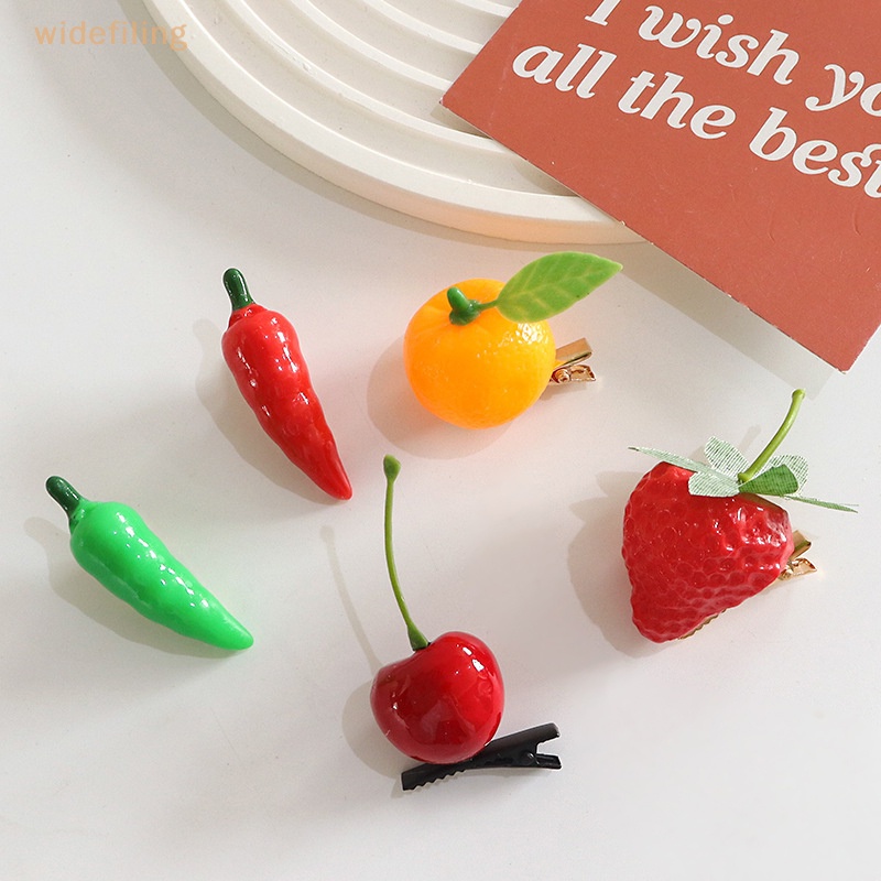 Kẹp Tóc Mái Bằng Hợp Kim Hình Trái Dâu / Cherry Tangerine Dễ Thương Cho Nữ