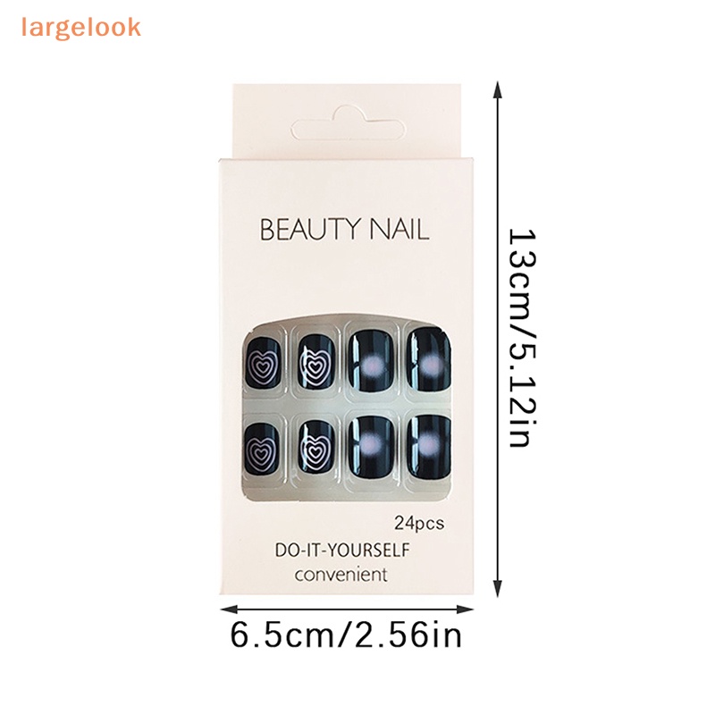 Bộ 24 Móng Tay Giả Phủ Toàn Diện Chống Thấm Nước Không Đường May Có Thể Tháo Rời Kèm Phụ Kiện