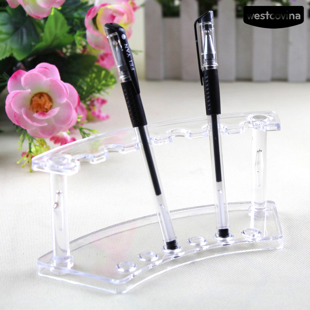 [WSTN]✎Giá Đỡ Bút / Cọ Trang Điểm 6 Vị Trí Trong Suốt Đa Năng Ổn Định