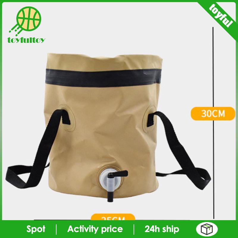 Xô Đựng Nước Có Tay Cầm Và Nắp Đậy Có Thể Gấp Gọn Tiện Dụng Mang Theo Du Lịch Cắm Trại