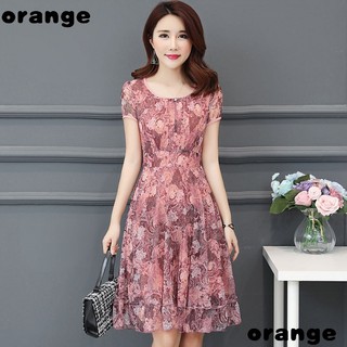 Đầm Dáng Ôm Che Bụng Cỡ Lớn In Họa Tiết Hoa Xinh Xắn Thời Trang Mùa Hè Cho Mẹ Và Bé