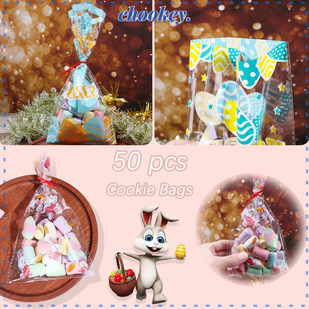 CHOOKEY 50 Túi Đựng Kẹo Hình Thỏ Phục Sinh Dễ Thương