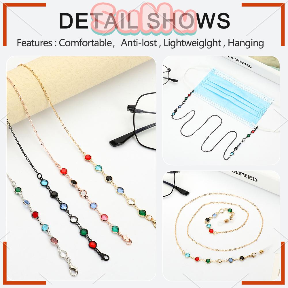 SUMU Dây Đeo Mắt Kính Đính Pha Lê Có Thể Điều Chỉnh