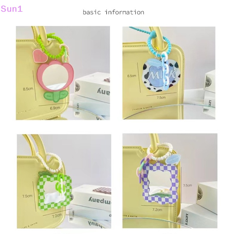 Gương Trang Điểm Nhỏ Tích Hợp Móc Khóa Hình Hoa Tulip Dễ Thương Dành Cho Nữ Sun1 &gt;