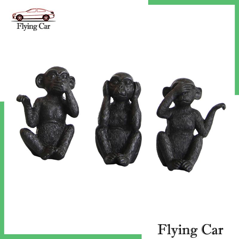 Set 3 Tượng Khỉ Sáng Tạo Trang Trí Lối Đi