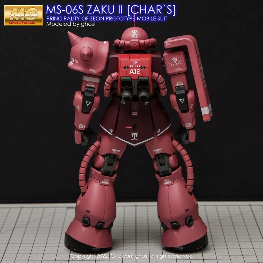 Decal Dán Trang Trí Xe Hơi MG MS-06S ZAKU RED 2.0