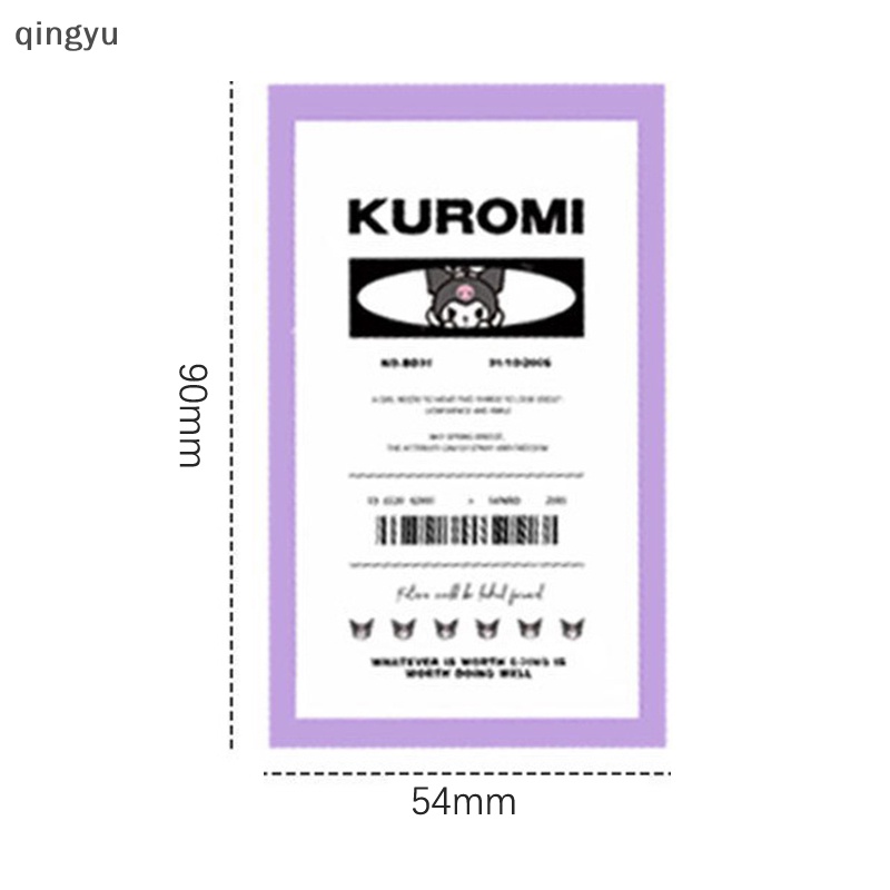 Set 100 Tờ Nhãn Dán Ghi Chú Họa Tiết Kuromi Dễ Thương Dành Cho Bé Gái
