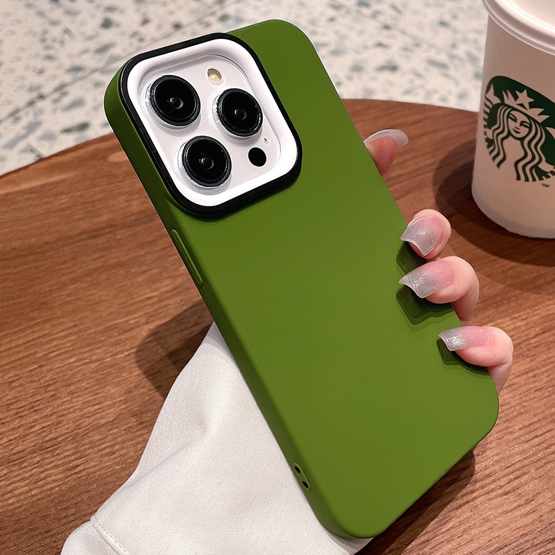 Ốp Điện Thoại Silicon Mềm Nhám Màu Trơn Chống Sốc Không Vân Tay Cho iPhone 14 Plus 13 12 11 Pro Max