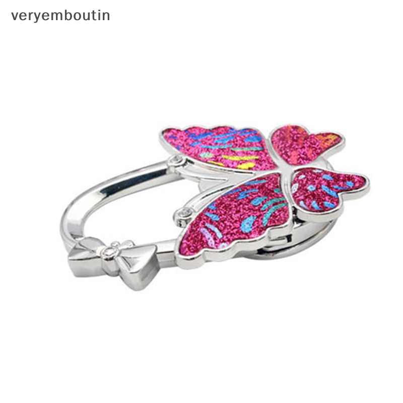 Móc Treo Túi Xách Hình Bướm Nhiều Màu Sắc Có Thể Gập Lại Để Bàn Trang Trí Nhà Cửa