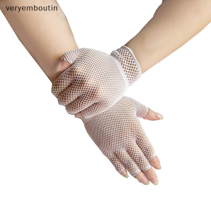 1 Đôi Găng Tay Lưới Hở Ngón Co Giãn Thời Trang Unisex