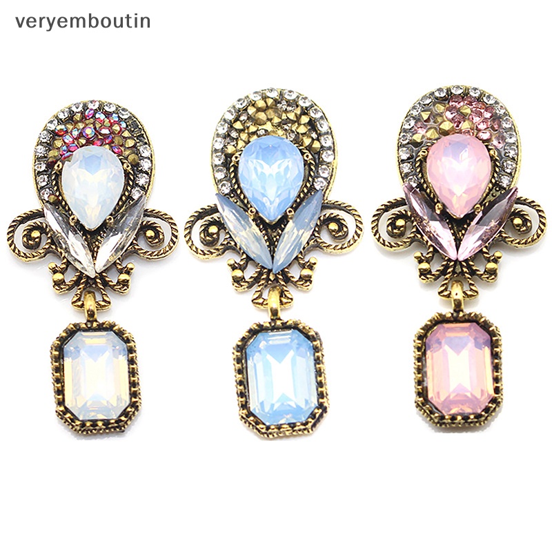 Trâm Cài Áo Hình Giọt Nước Bằng Hợp Kim Đính Đá Opal DIY