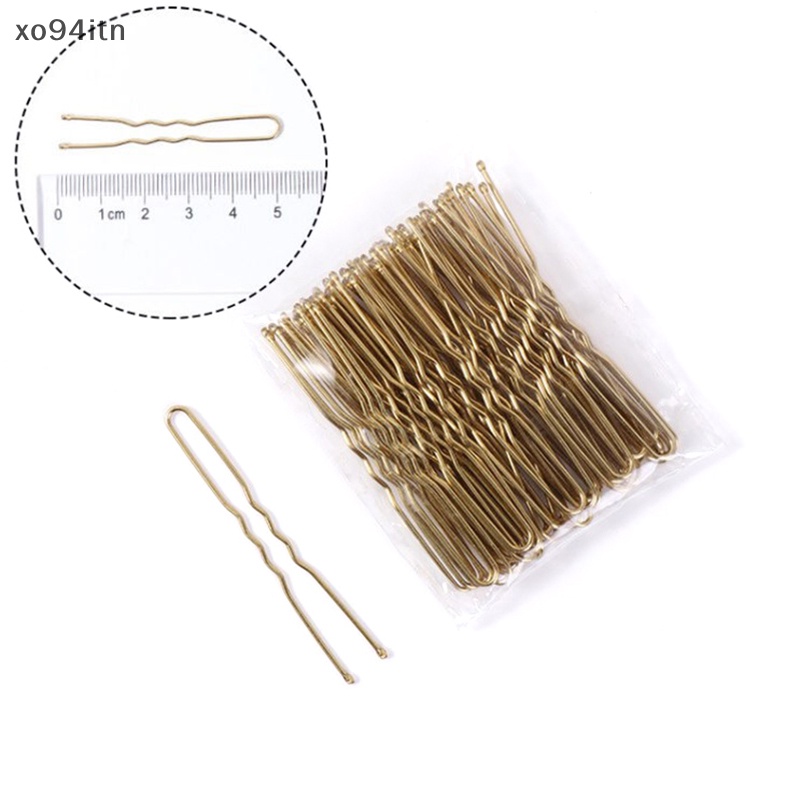 Set 50 Kẹp Tạo Kiểu Tóc Chữ U Màu Vàng Đồng Thời Trang Cho Nữ