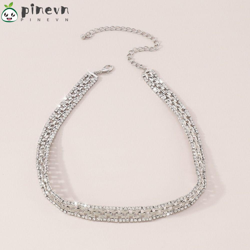 PINEVN Choker Mắt Xích Nối Hình Học Rỗng Cho Nữ