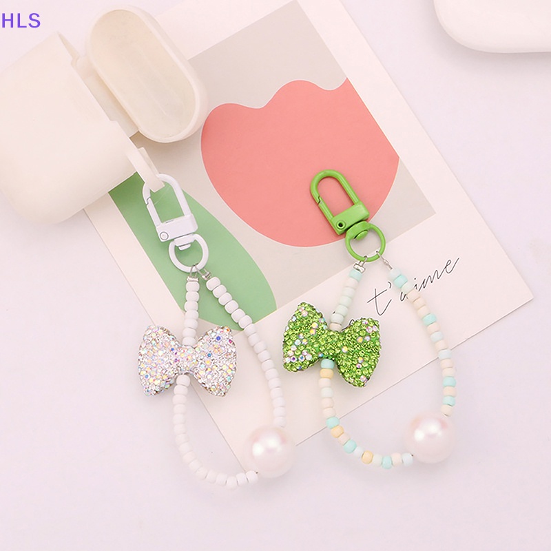 Móc Khóa Đính Hạt Kim Cương / Nơ / Hoa Dễ Thương Dùng Trang Trí Ba Lô / Móc Khóa