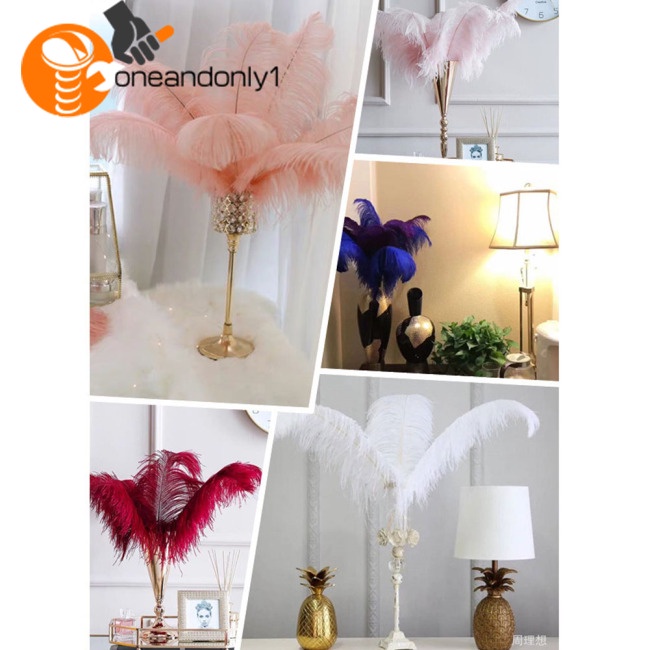 Bộ 100 Lông Đà Điểu 15-20cm Tự Nhiên Dùng Trang Trí Tiệc Cưới