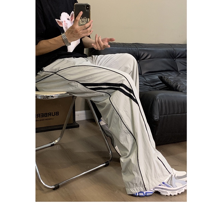 Quần Thể Thao Ống Rộng Phong Cách Retro Mỹ Cho Nam