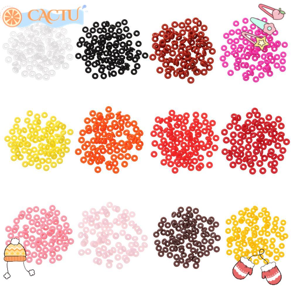 CACTU Set 100 Hạt Xâu Chuỗi Cao Su 6 * 2 * 2 Chống Trượt 12 Màu Dùng Làm Vòng Đeo Tay Tiện Dụng