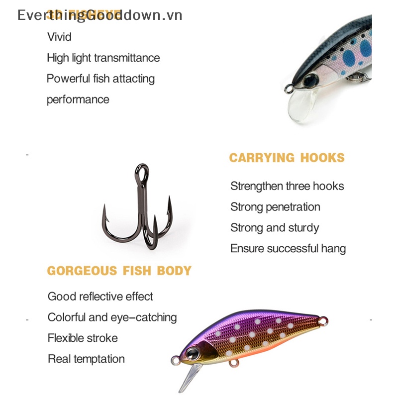 Everthinggooddown Mồi Câu Cá Cứng Chất Lượng Cao Pesca Issen 45mm 4g