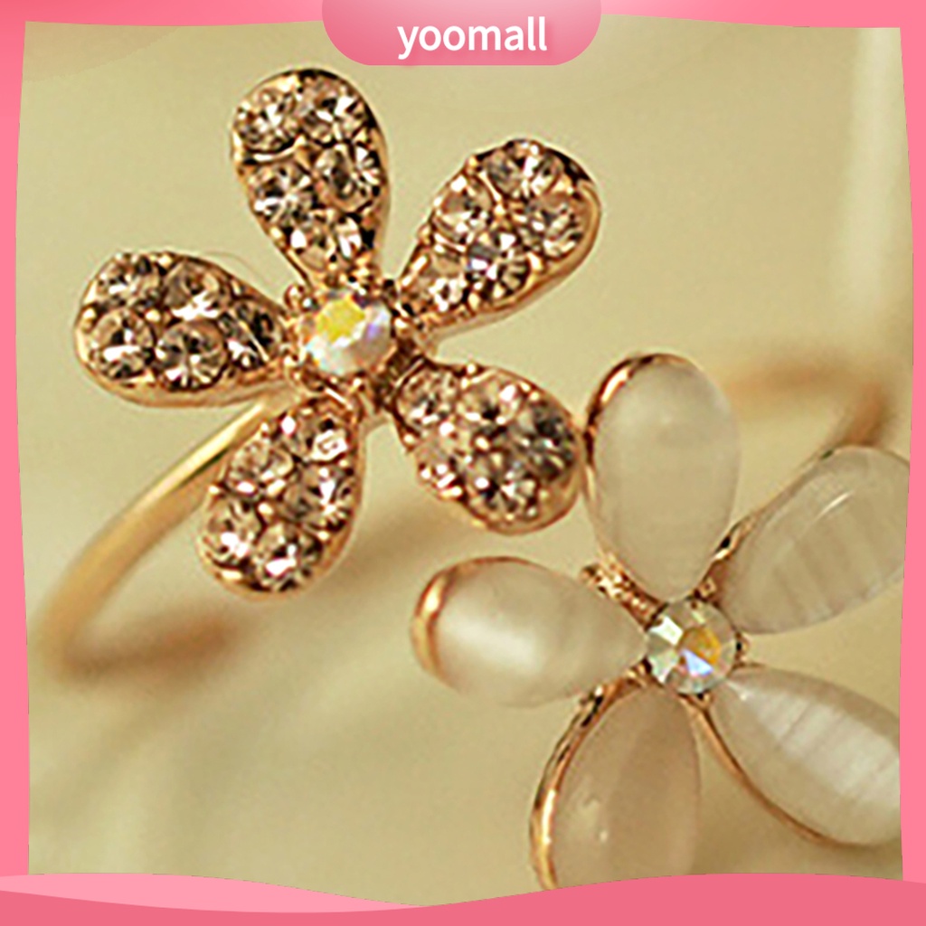 Nhẫn Hở Đính Đá Opal Nhân Tạo Trọng Lượng Nhẹ Tùy Chỉnh Thời Trang Cho Nữ