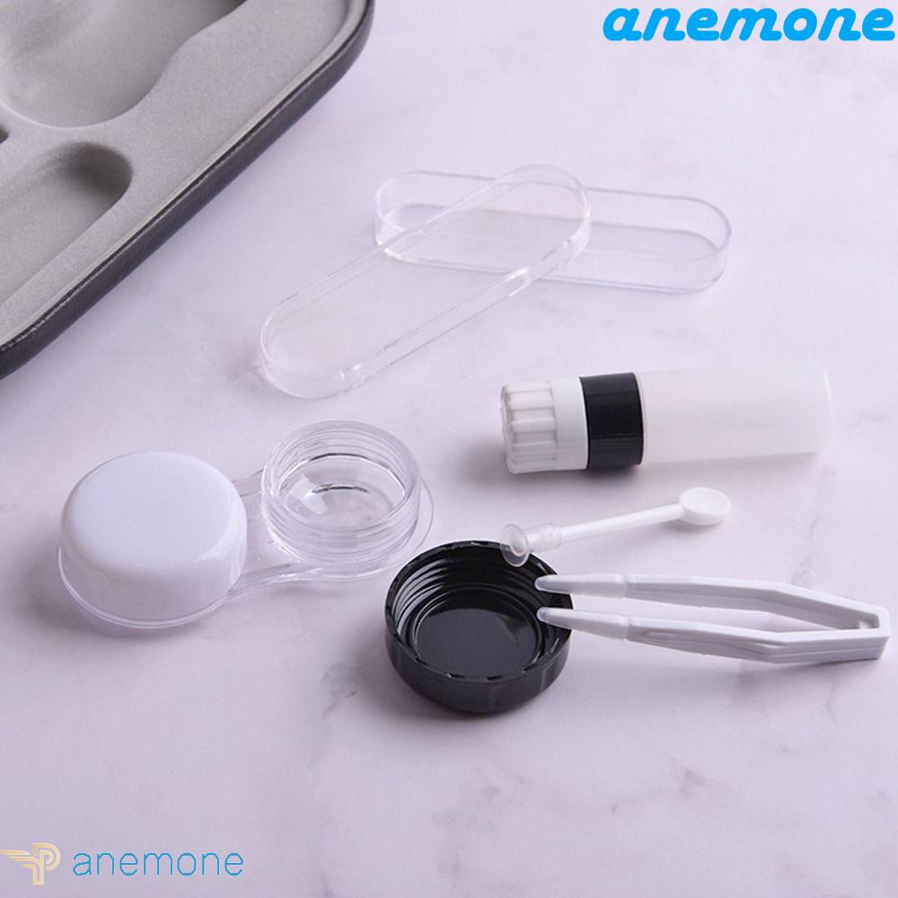 ANEMONE Hộp Đựng Kính Áp Tròng Bằng Da PU Hai Lớp Kèm Gương Tiện Dụng Cho Nam Và Nữ Ốp
