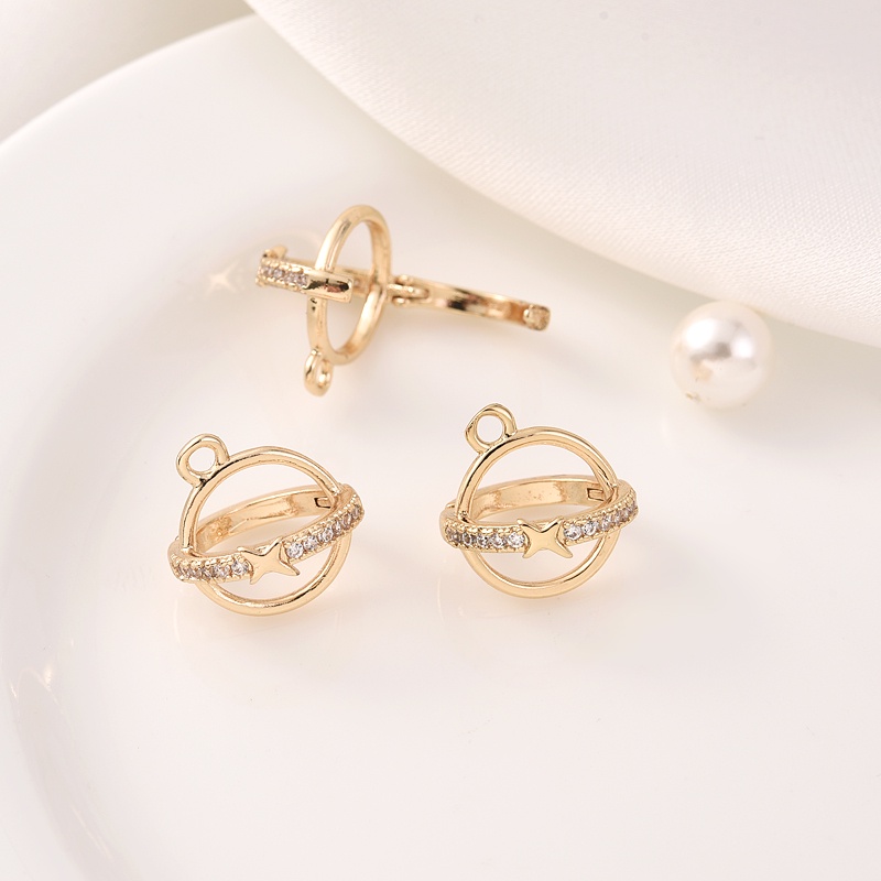 Mặt Dây Chuyền Thủ Công Mạ Vàng 14K Đính Đá Zircon Giá Đỡ