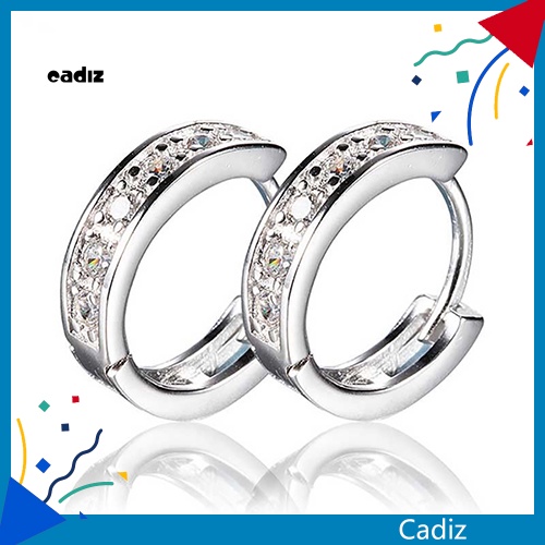 Đôi Khuyên Tai Mạ Bạch Kim Đính Đá Thời Trang Cho Nữ