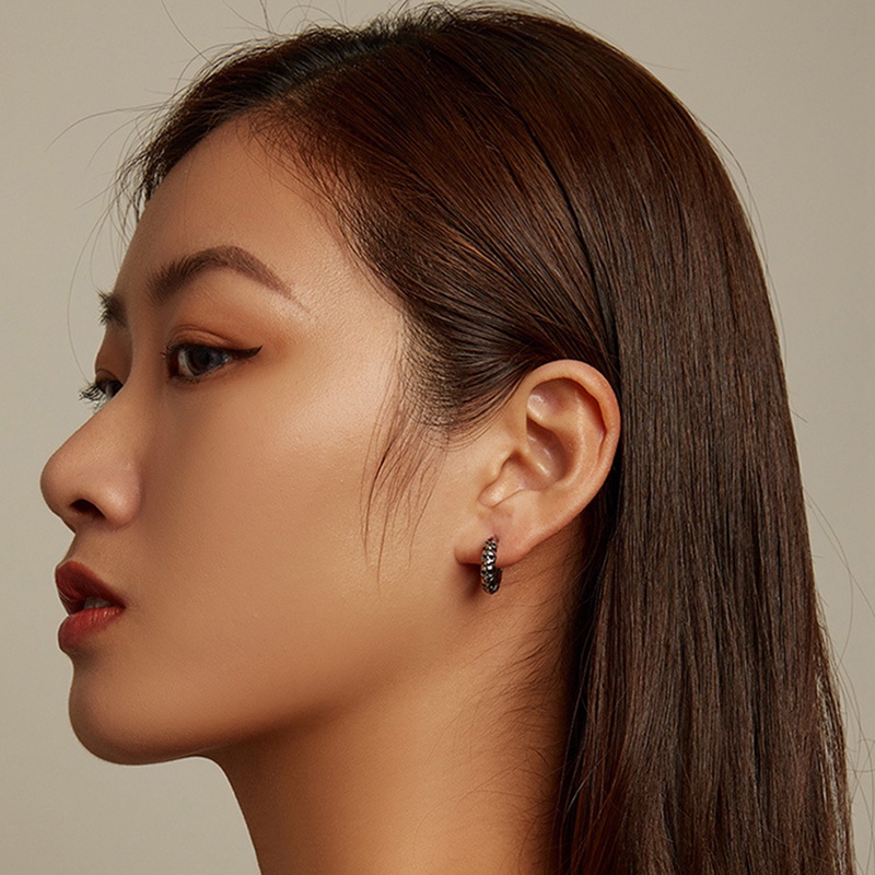 Ygt Khuyên Tai Tròn Hình Đầu Lâu Bằng Thép Không Gỉ Phong Cách Gothic Punk Dành Cho Nam Và Nữ