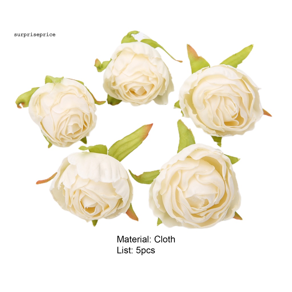 Bộ 5 Bông Hoa Hồng Bằng Vải Dùng Trang Trí DIY