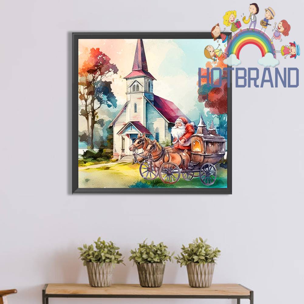 Tranh Đính Đá Kim Cương Toàn Bộ 5D DIY Hình Vẽ Ông Già Noel