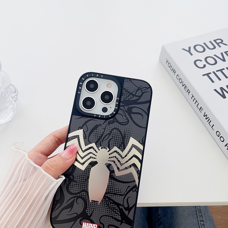Ốp Điện Thoại Cứng Tráng Gương In Hình Người Nhện Marvel Cho iPhone 14 Pro Max 12 Pro Max 11