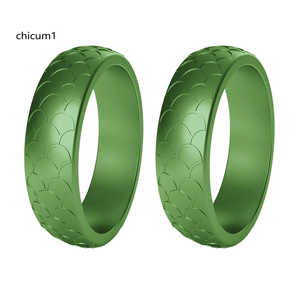 Set 2 Nhẫn Silicone Họa Tiết Vảy Cá Cho Nữ