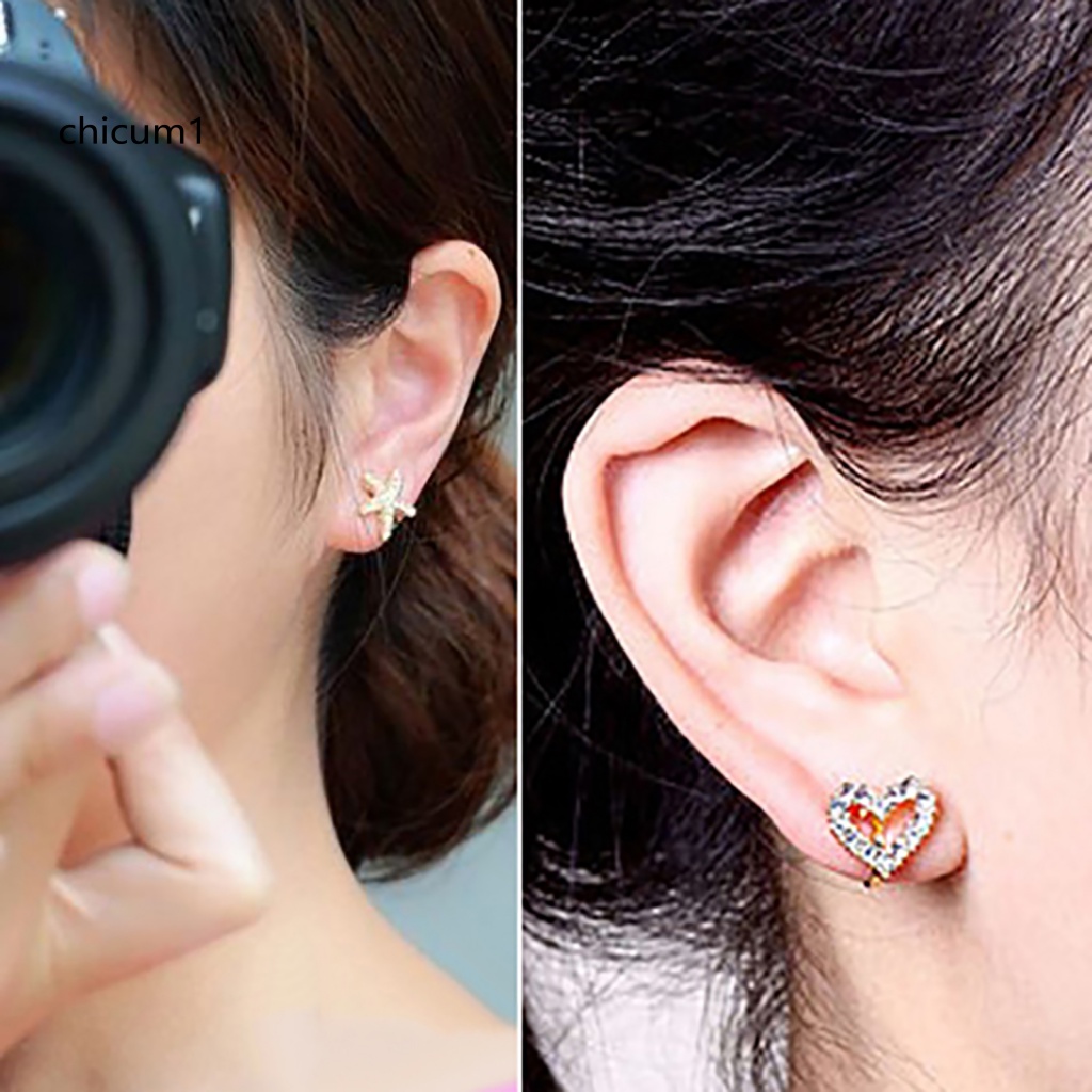1 Khuyên Kẹp Vành Tai Hình Sao Biển Đính Đá Thời Trang
