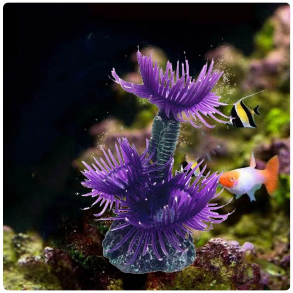 San Hô Nhân Tạo Bằng Silicon Mềm Hình Bông Hoa Trang Trí Bể Cá