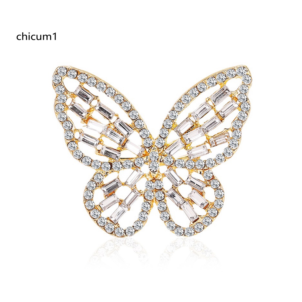 Nhẫn Dạng Mở Hình Bướm Rỗng Đính Đá Zircon Sang Trọng Cho Nữ