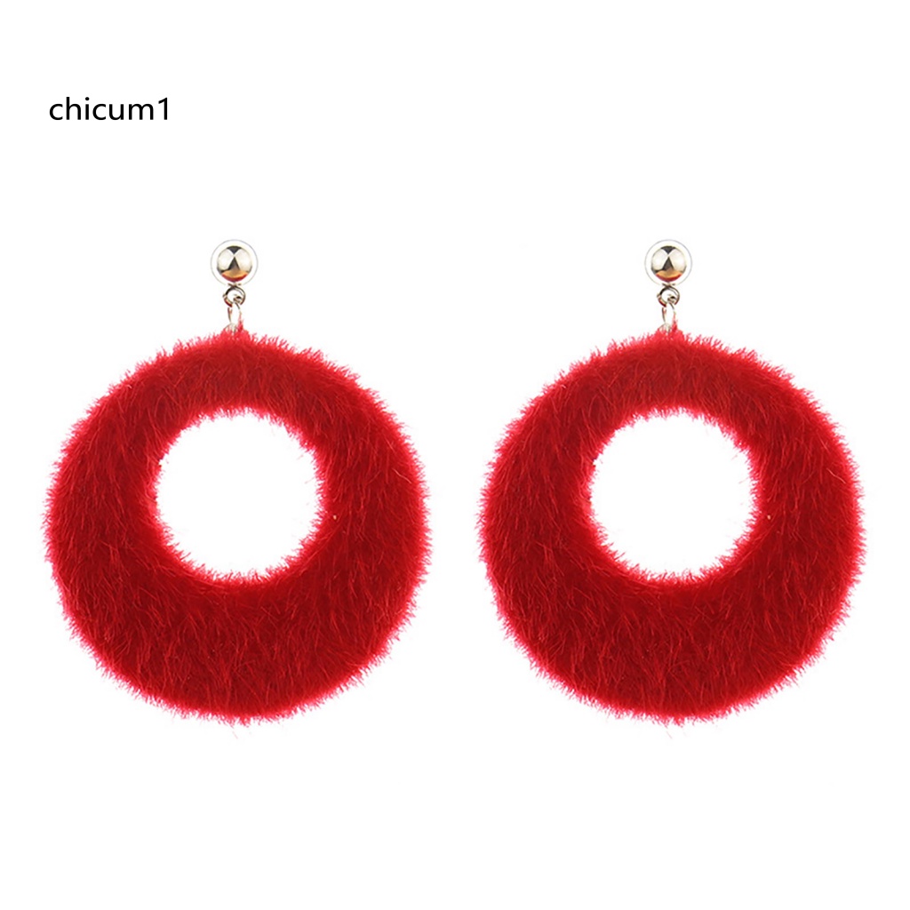 Hoa Tai Dáng Dài Tua Rua Màu Đỏ Thời Trang Cho Nữ