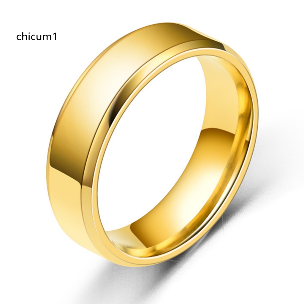 Nhẫn Đính Hôn Bằng Thép Không Gỉ Bản Rộng Thiết Kế Đơn Giản Thời Trang Cho Nam