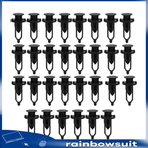 Set 30 Đinh Tán Nhựa Màu Đen Dạng Đẩy Cho Xe Hơi Toyota Newest