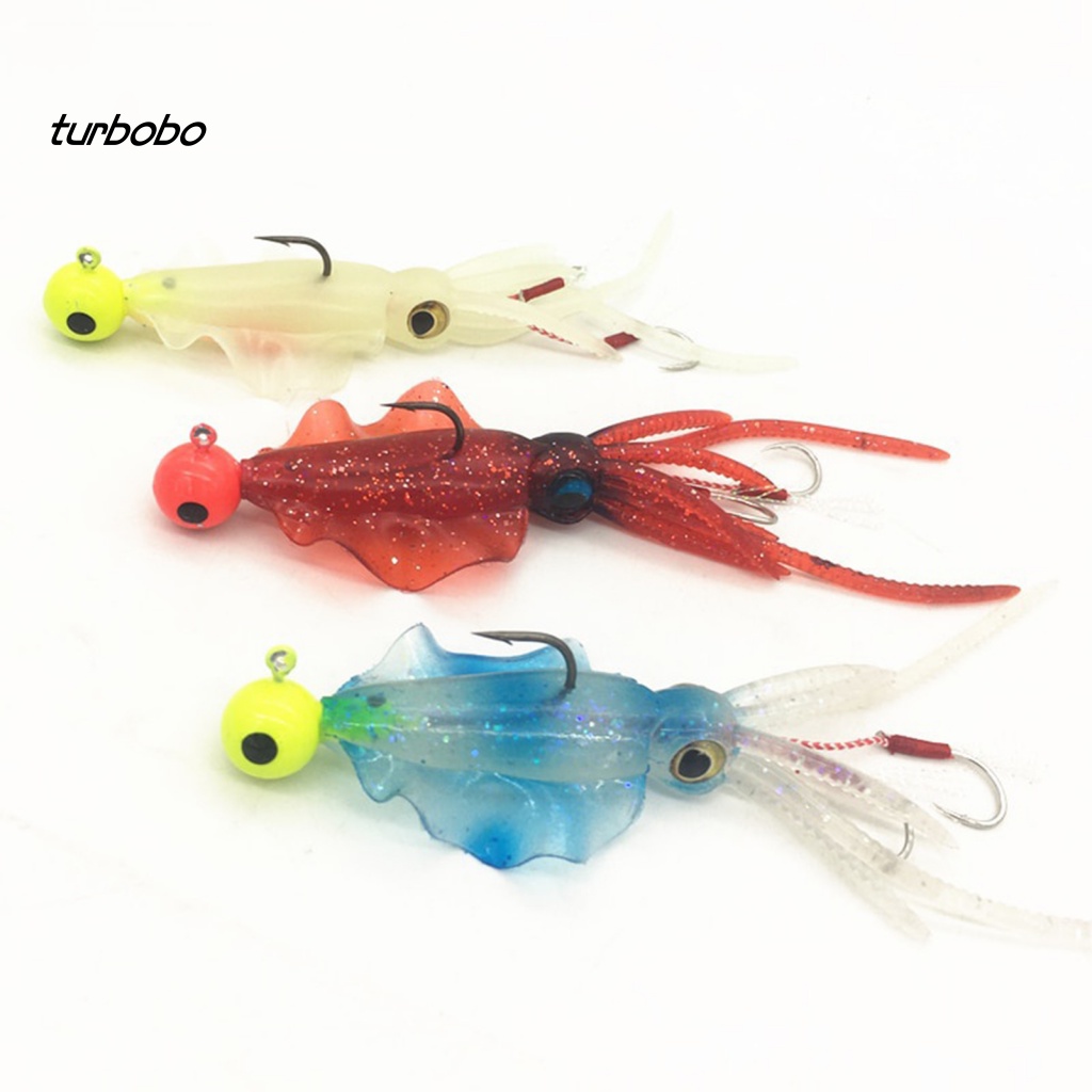 Mồi Câu Cá Nhân Tạo Hình Bạch Tuộc Dạ Quang Tự Nhiên 13cm 25g