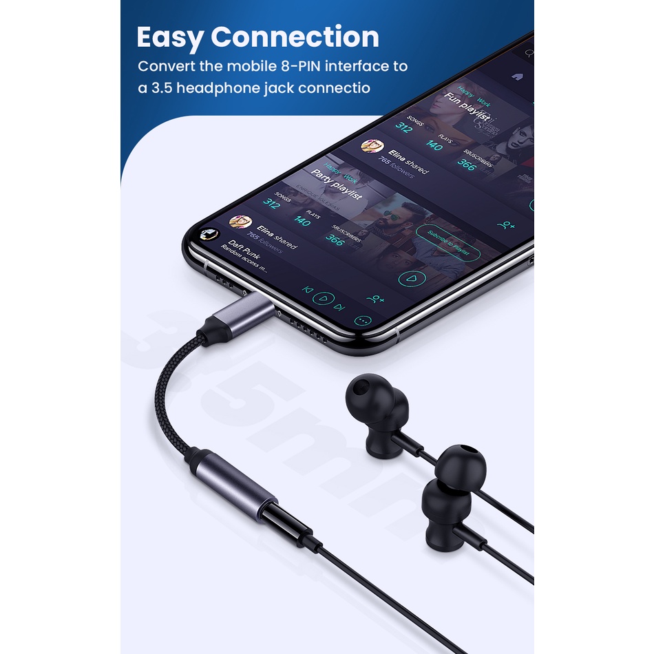 Cáp Chuyển Đổi 8 Pin Sang 3.5mm AUX Cho iPhone 14 / 13 / 12 / 11