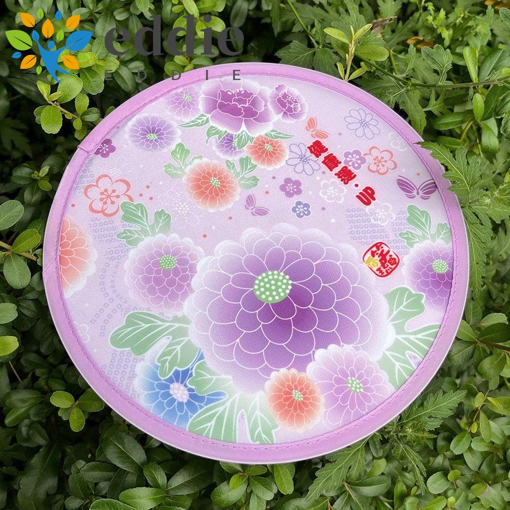 26EDIE Quạt Tròn Bằng Dây Thép Polyester Màu Sắc Ngẫu Nhiên Có Thể Gấp Gọn Tiện Dụng