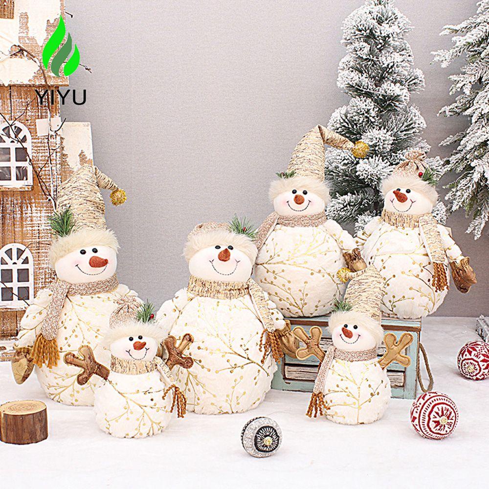 YIYU Búp Bê Nhồi Bông Ngắn Hình Người Tuyết Trang Trí Cây Thông Giáng Sinh