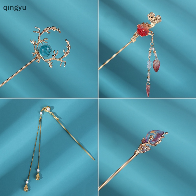 Trâm Cài Tóc Kim Loại Tráng Men Phong Cách Hanfu Trung Hoa Cổ Điển Mới Cho Nữ