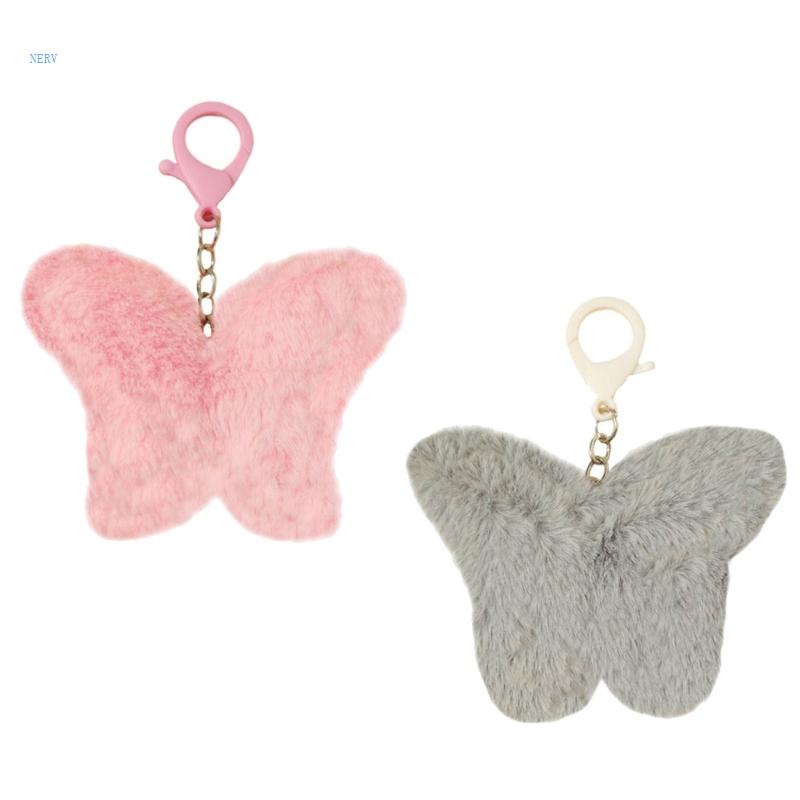 Móc Khóa Hình Bướm Nhồi Bông Mini Dễ Thương