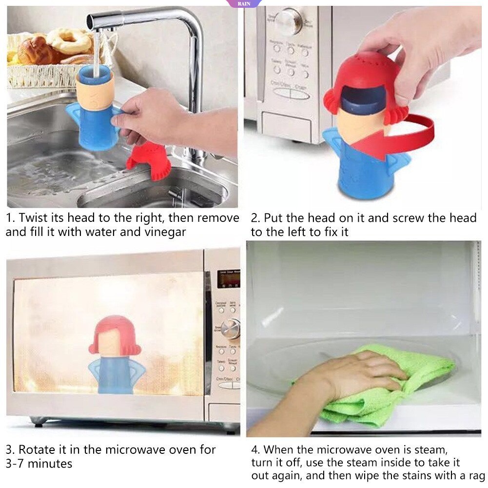 Dụng Cụ Làm Sạch Lò Vi Sóng Hơi Nước Angry Mama