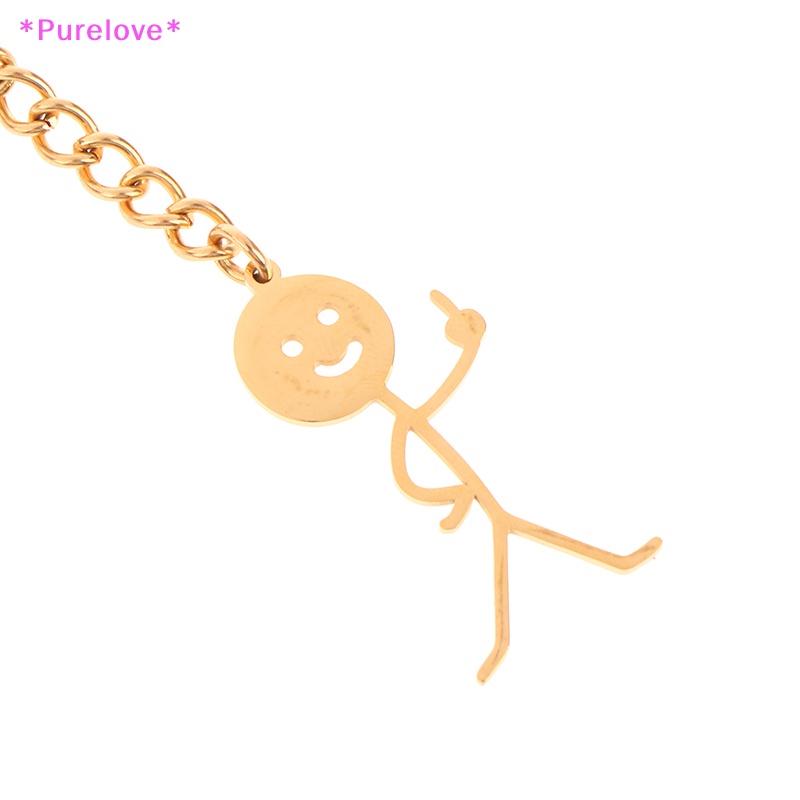 Móc Chìa Khóa Bằng Thép Không Gỉ Họa Tiết Graffiti Dễ Thương Dành Cho Cặp Đôi Mới