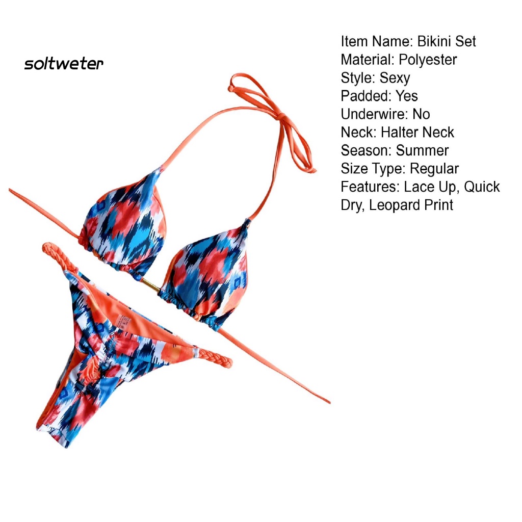 1 Bộ Đồ Bơi Bikini Có Mút Nâng Ngực In Họa Tiết Da Báo Thời Trang Quyến Rũ Cho Nữ