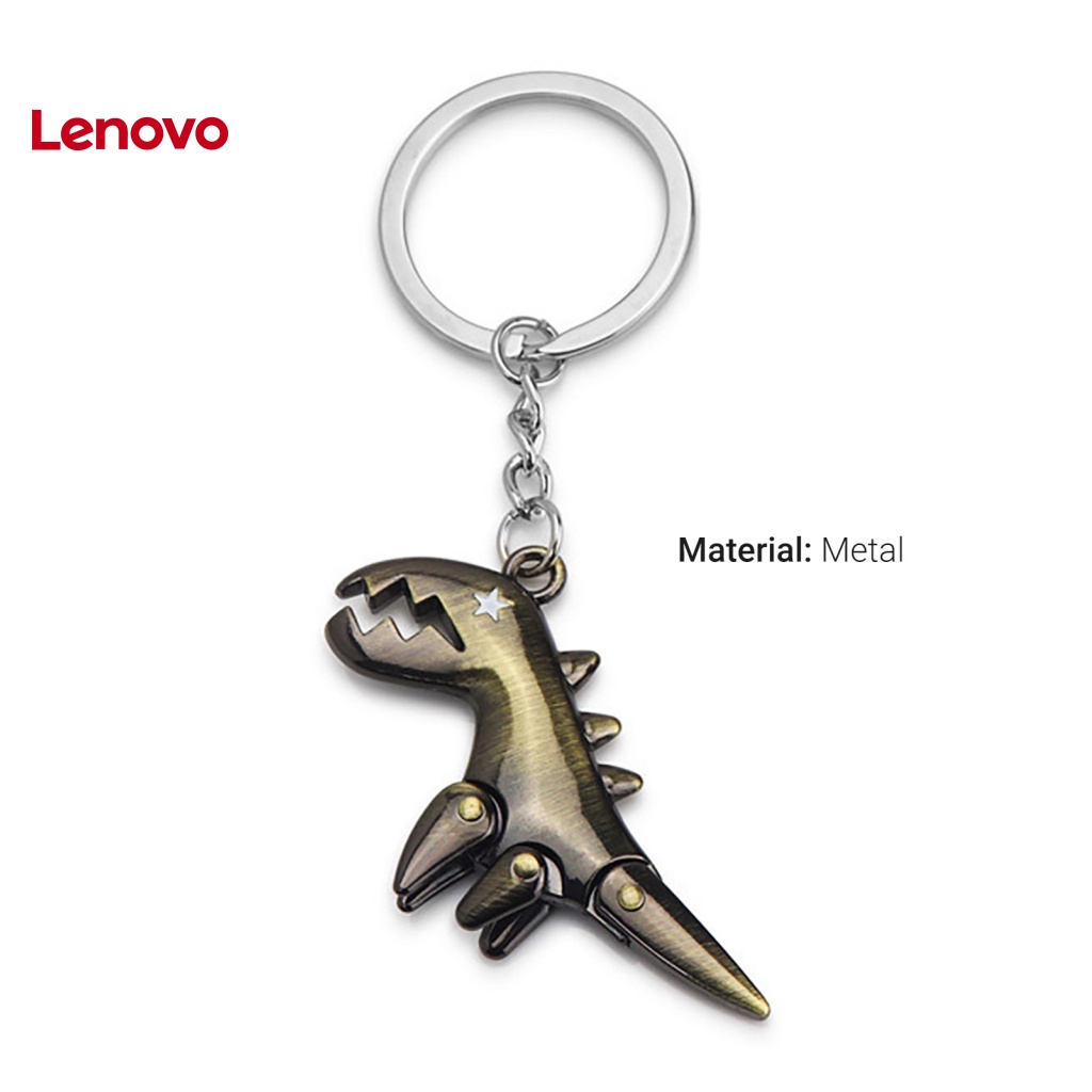 Móc Khóa Kim Loại Mạ Điện Hình Khủng Long Mắt Ngôi Sao Đa Năng