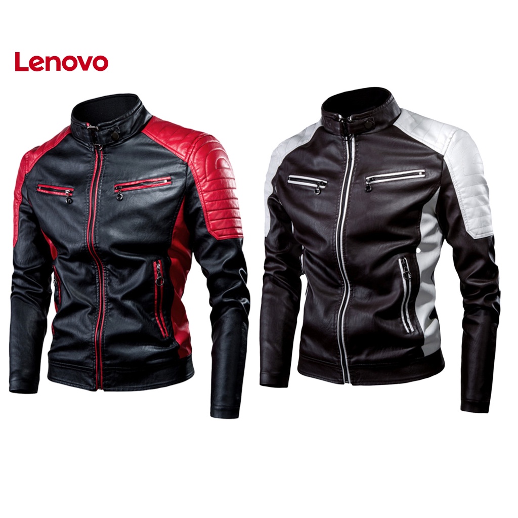 Áo Khoác Da Giả Cổ Đứng In Họa Tiết Hoa Hướng Dương Phối Màu Tương Phản Kiểu Vintage Cá Tính Cho Nam