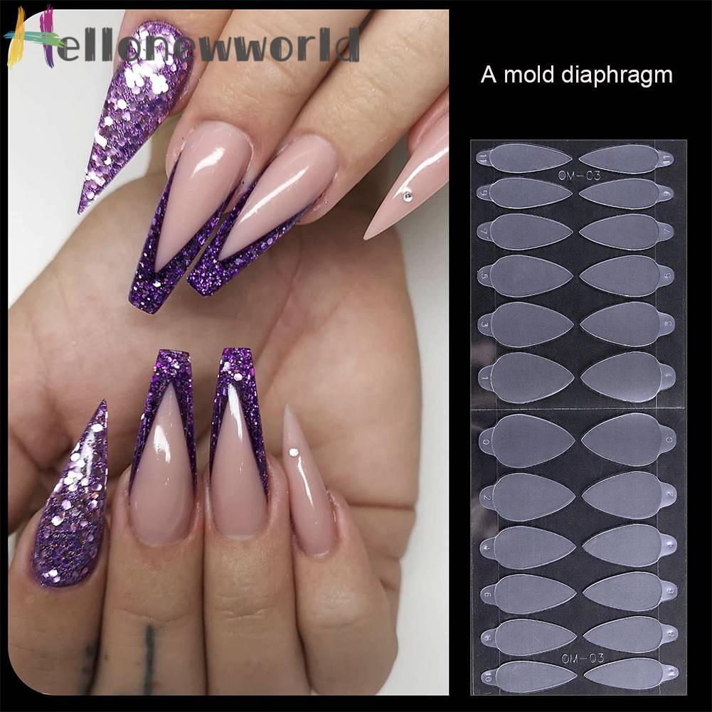 Set 24 Khuôn Dán Trang Trí Móng Tay Chuyên Dụng Cho Salon